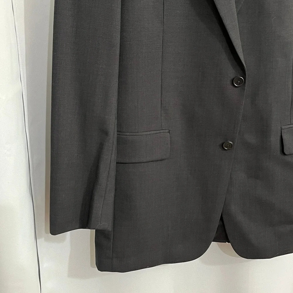 Jos. A. Bank Suit Jacket Mens 43L Charcoal Grey Solid Classic Fit Wool Blazer